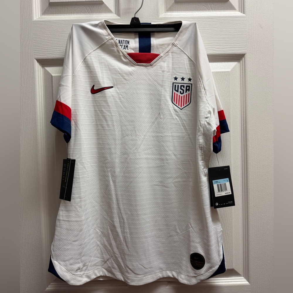 Nike White Soccer Jersey with Red and Blue Details